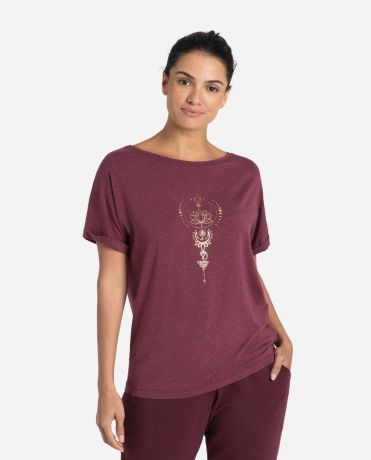 Shirt Eka Padma - violett-rot melange gold