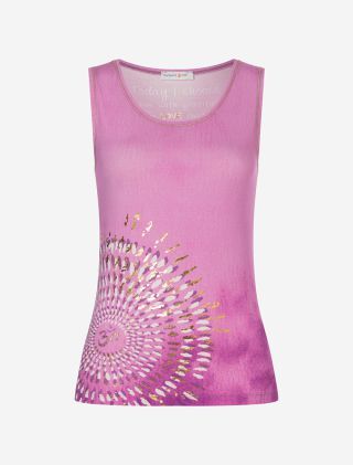 Yoga Top Viola mit Mandala und positiven Affirmationen